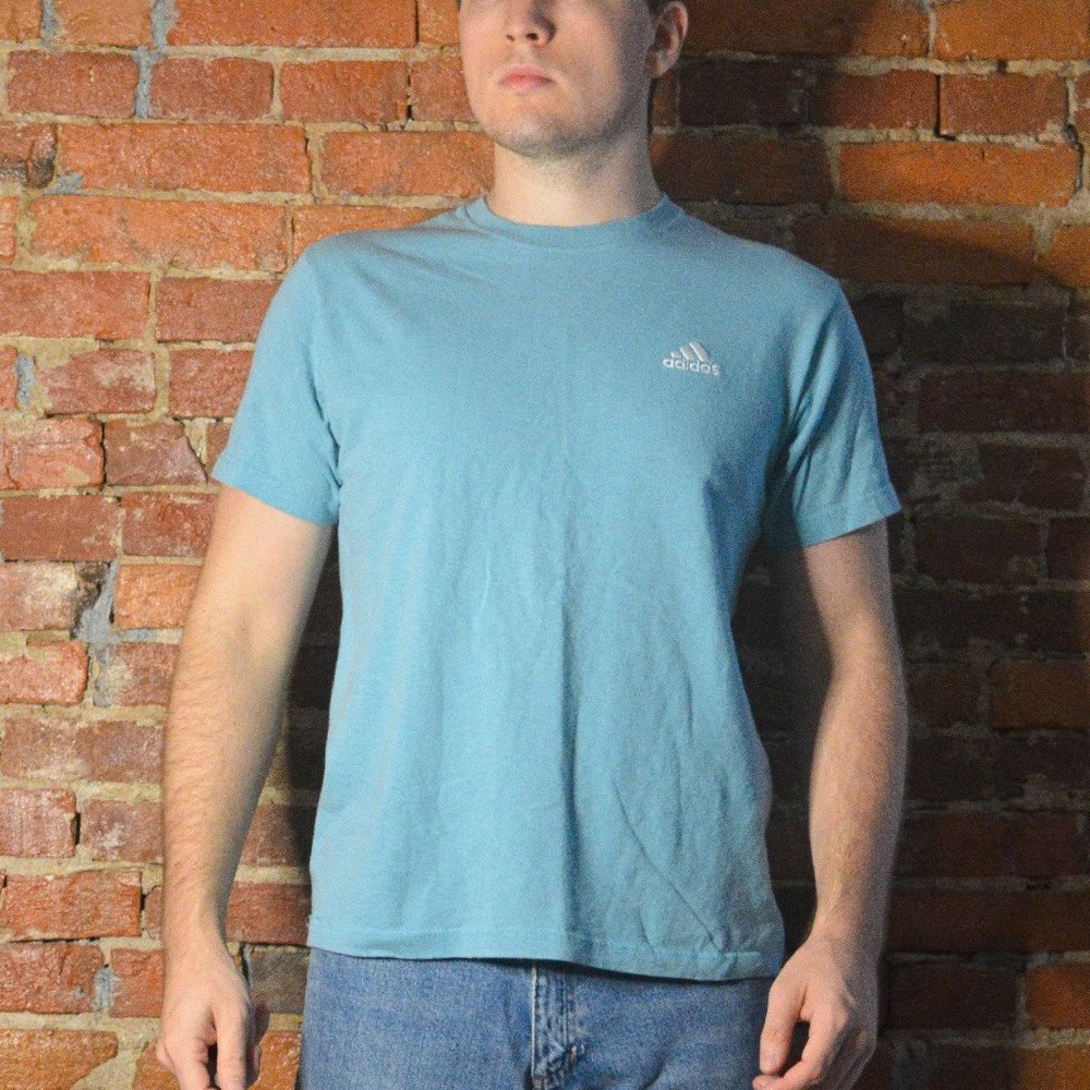Vintage 90s Baby Blue Adidas Shirt